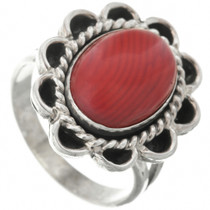 Southwest Red Coral Ring 31305