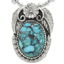 Spiderweb Turquoise Silver Ladies Pendant 31309