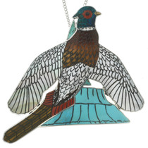 Zuni Pendant Inlay Pheasant Design 31341