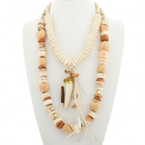 Navajo Chunky Two Strand Bone Bead Necklace 31479