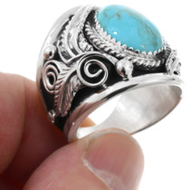 Silver Turquoise Big Boy Mens Ring 31496