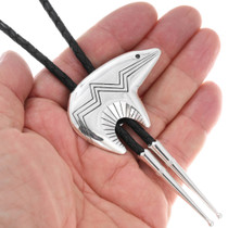 Navajo Sterling Silver Bear Bolo Tie 31699