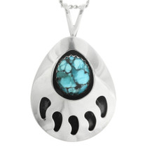 Spiderweb Turquoise Bear Paw Pendant 31775