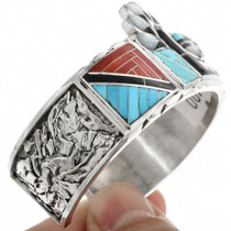Turquoise Coral Bracelet in Sterling Silver 32103