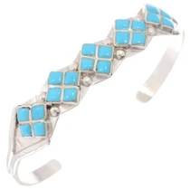 Turquoise Silver Zuni Bracelet 32112