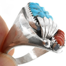 Turquoise Coral set in Sterling Silver Ring 32163