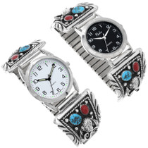 Native American Silver Buffalo Western Mens Watch Choice of Timepiece 32170