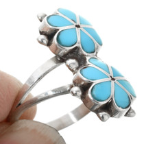 Zuni Inlay Flower Turquoise Ring 32196