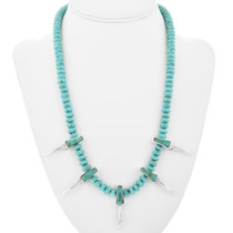 Turquoise Silver Claw Beaded Necklace 32250