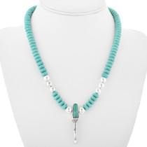 Beaded Turquoise Silver Claw Choker 32347