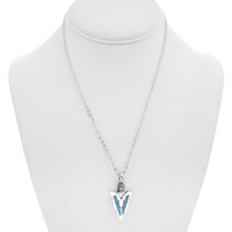 Turquoise Arrowhead Sterling Silver Pendant with Chain 0152