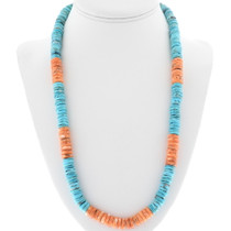 Navajo Turquoise Heishi Bead Necklace 32959