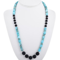 Navajo Blue Jasper Beaded Necklace 32969