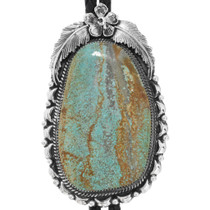 Sterling Silver Navajo Turquoise Bolo Tie 33014