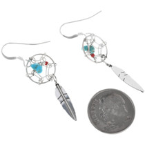 Navajo Sterling Silver Dreamcatcher Earrings 33035