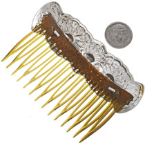 Handcrafted Repousse Silver Hair Comb 33076