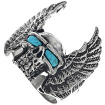Sterling Silver Turquoise Skull Ring 33192