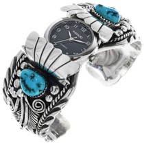 Sleeping Beauty Turquoise Vintage Watch Cuff 33216