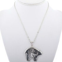 Kachina in Bear Design Sterling Silver Pendant 33270
