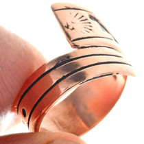 Hand Made Overlay Copper Ring 33289