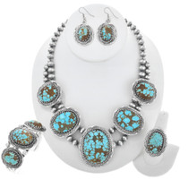 Genuine Turquoise Necklace Set 15690