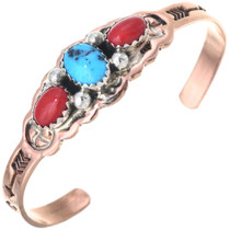 Turquoise Copper Navajo Baby Bracelet 33561