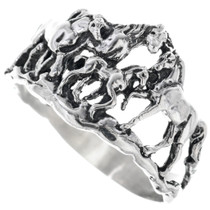 Sterling Silver Navajo Horse Ring 33584