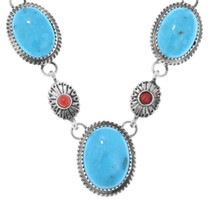 Native American Turquoise Necklace Earrings Set 33851