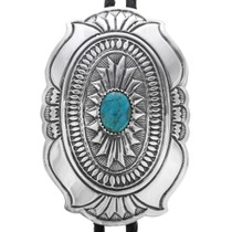 Turquoise Sterling Navajo Bolo Tie 33536