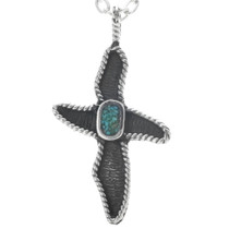 Native American Turquoise Cross Pendant 34038