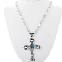 Navajo Cross Pendant With Bead Necklace 34060