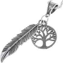 Sterling Silver Feather Pendant 34169