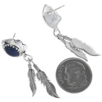 Lapis Sterling Silver Feather Earrings 34339