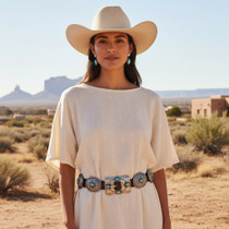 Southwest Turquoise Concho Belt 34373