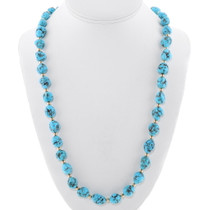Natural Turquoise Gold Bead Necklace 34393