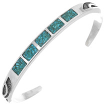 Turquoise Silver Navajo Cuff Bracelet 34464