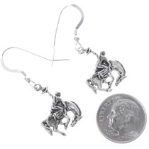 Bucking Bronco Western Sterling Silver Earrings 34824