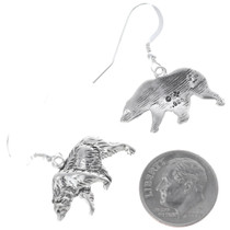 Walking Bear Sterling Silver Earrings 34825