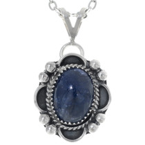 Southwest Sterling Silver Sapphire Pendant 34855