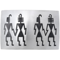 Old Pawn Hopi Overlaid Sterling Belt Buckle 34894