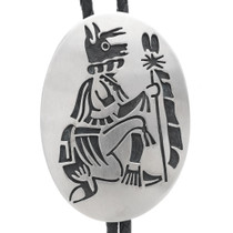 Overlaid Silver Wolf Kachina Bolo Tie 35107