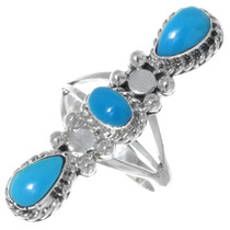 Navajo Turquoise Silver Ladies Ring 35202