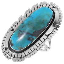 Turquoise Silver Navajo Ring 35206