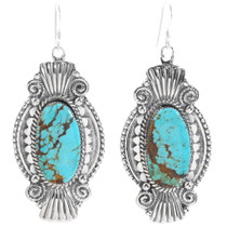Navajo Number 8 Turquoise Earrings 35249