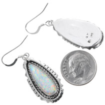 Sterling Silver White Opal Earrings Artist Signed 35273