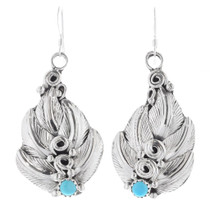 Turquoise Sterling Silver Navajo Earrings 35330