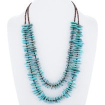 Genuine Turquoise Heishi Pueblo Necklace 35393