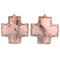 Large Santa Fe Copper Cross Earrings 35463