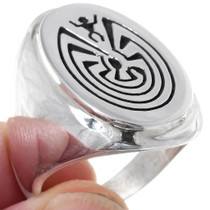 Native American Man in Maze Ring Sterling 35796