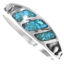 Navajo Inlaid Turquoise Band Ring 35817